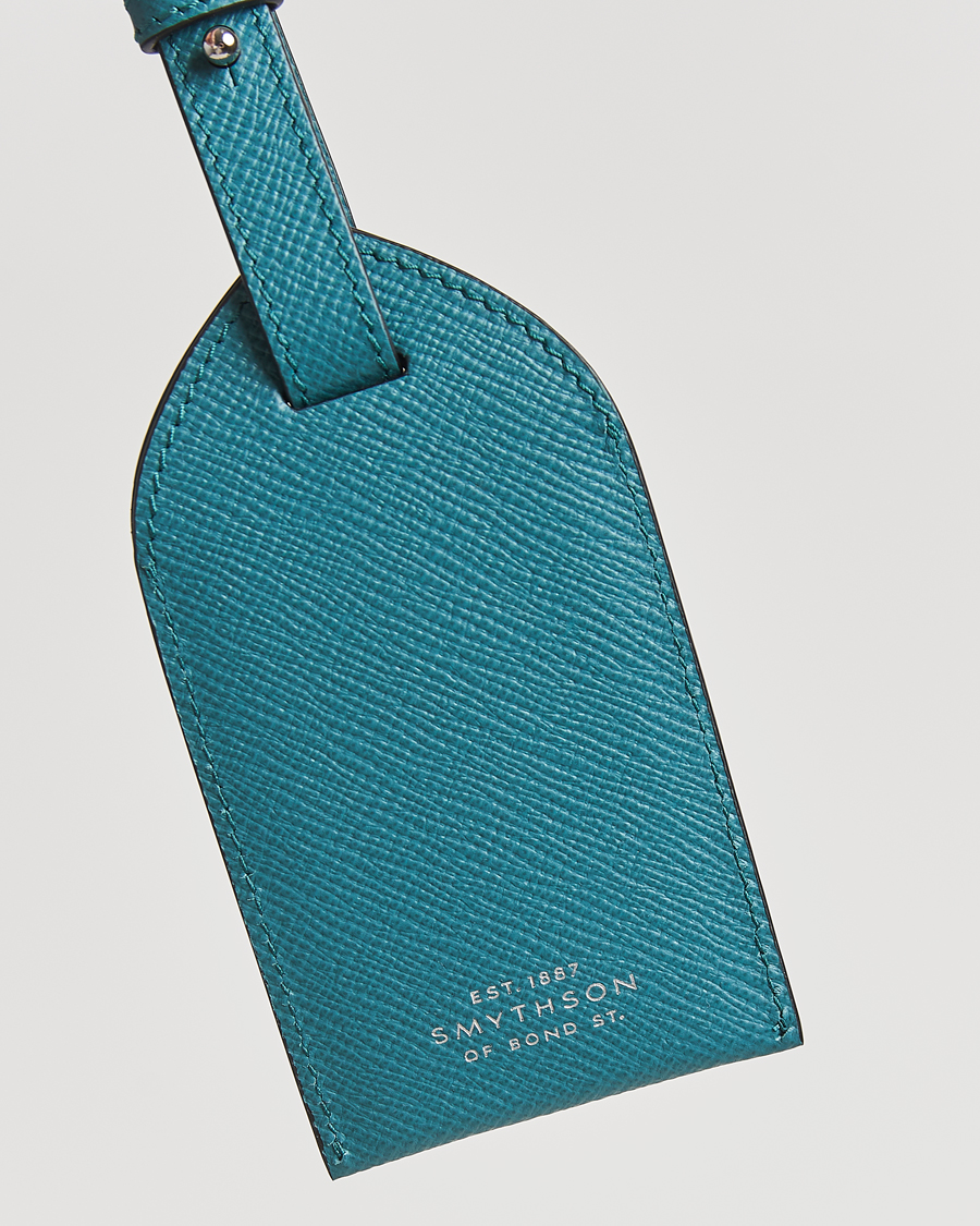 Herr | Till hemmet | Smythson | Panama Leather Luggage Tag Petrol
