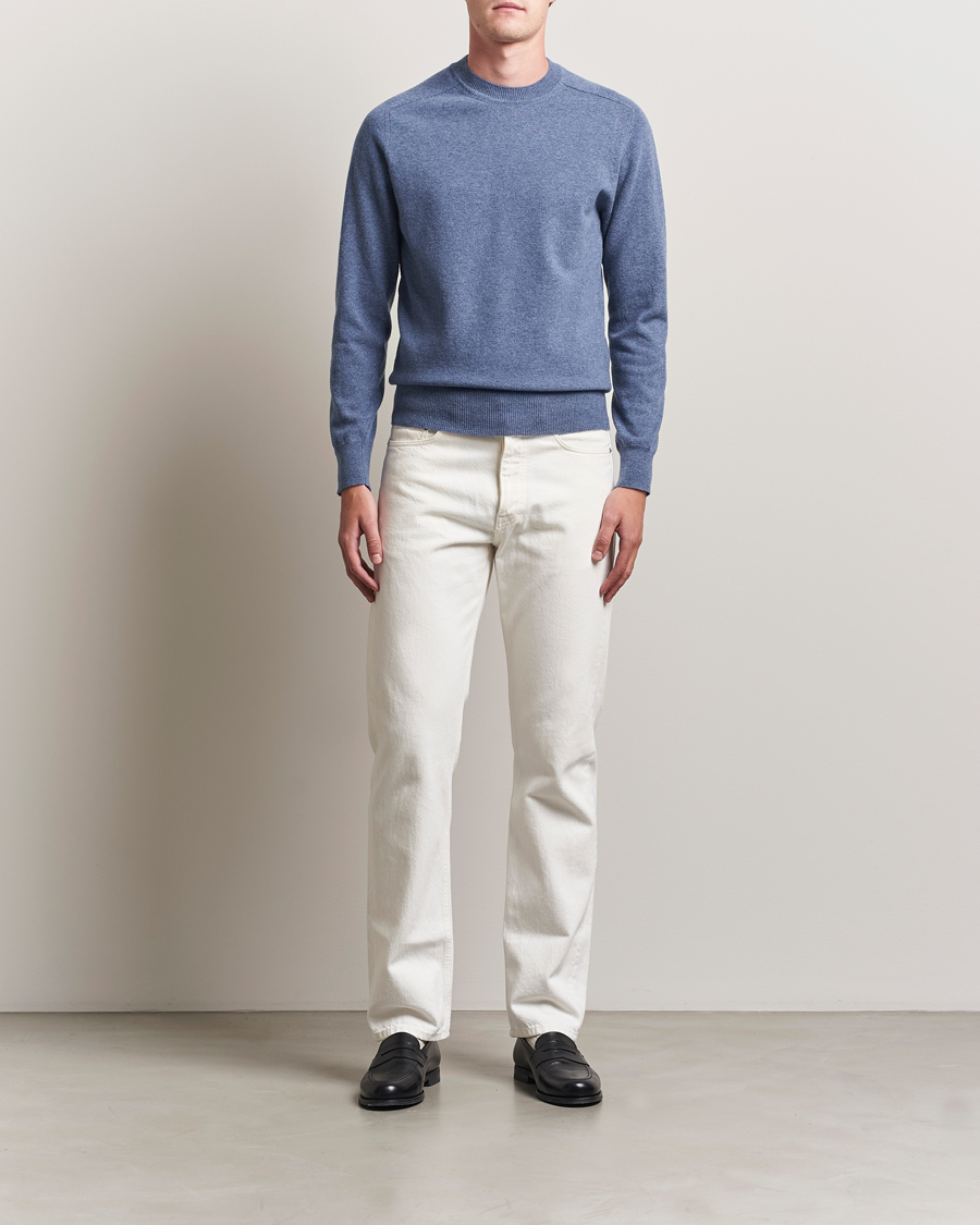 Herr | Tröjor | Altea | Wool/Cashmere Crew Neck Pullover Blue
