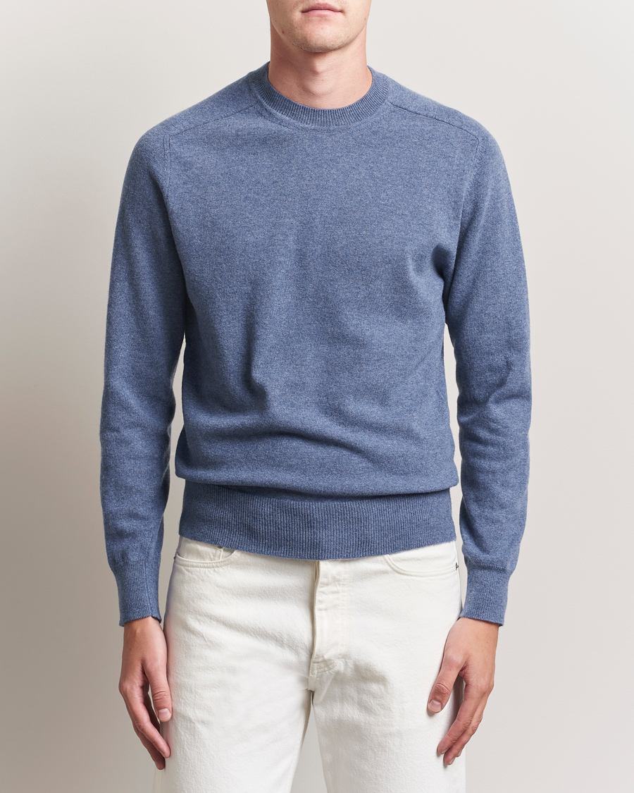 Herr | Tröjor | Altea | Wool/Cashmere Crew Neck Pullover Blue
