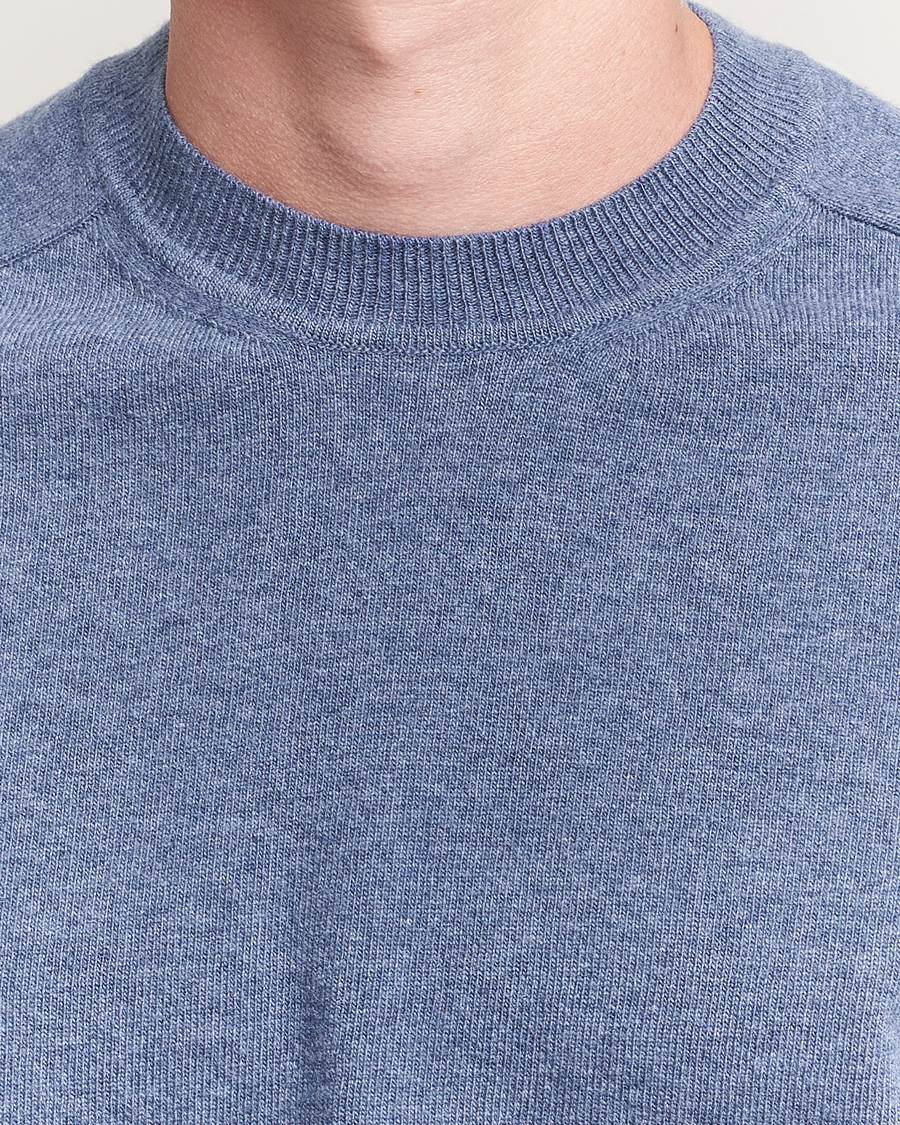 Herr | Tröjor | Altea | Wool/Cashmere Crew Neck Pullover Blue