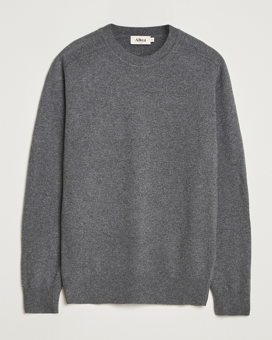 Herr | Tröjor | Altea | Wool/Cashmere Crew Neck Pullover Charcoal