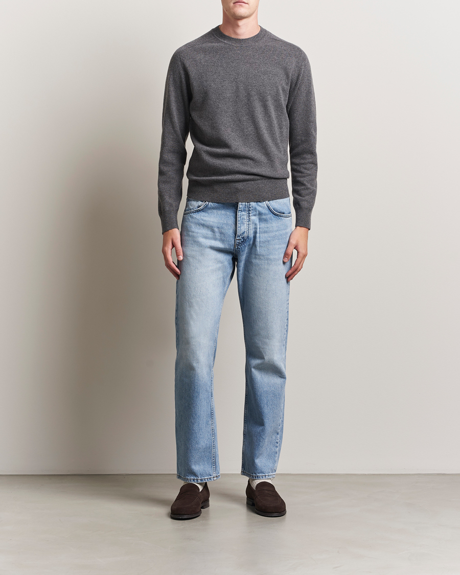 Herr | Tröjor | Altea | Wool/Cashmere Crew Neck Pullover Charcoal