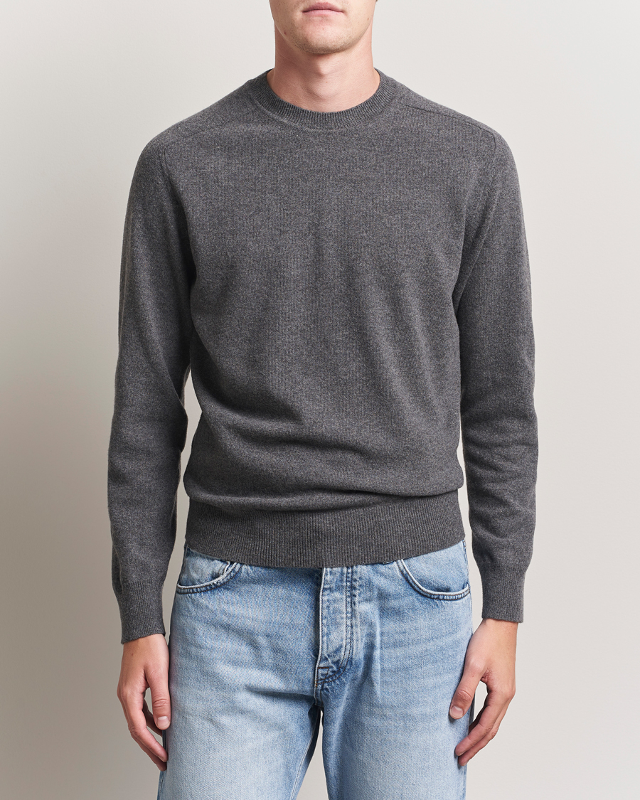 Herr | Tröjor | Altea | Wool/Cashmere Crew Neck Pullover Charcoal