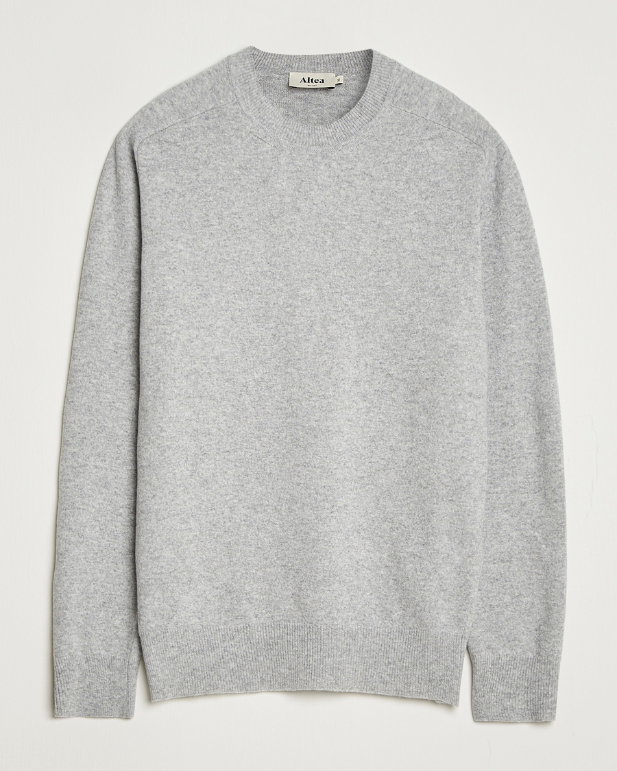 Herr | Tröjor | Altea | Wool/Cashmere Crew Neck Pullover Light Grey