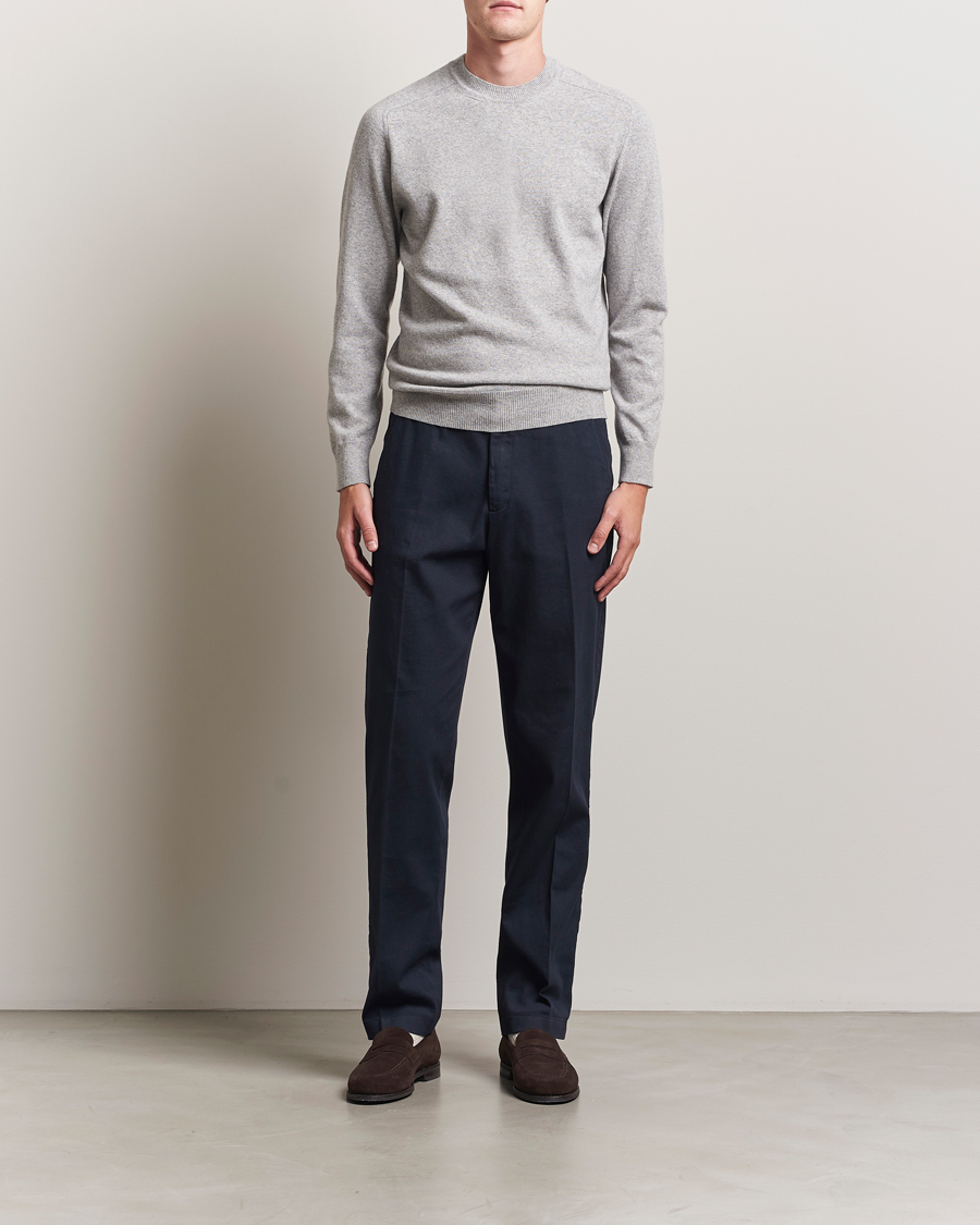 Herr | Tröjor | Altea | Wool/Cashmere Crew Neck Pullover Light Grey