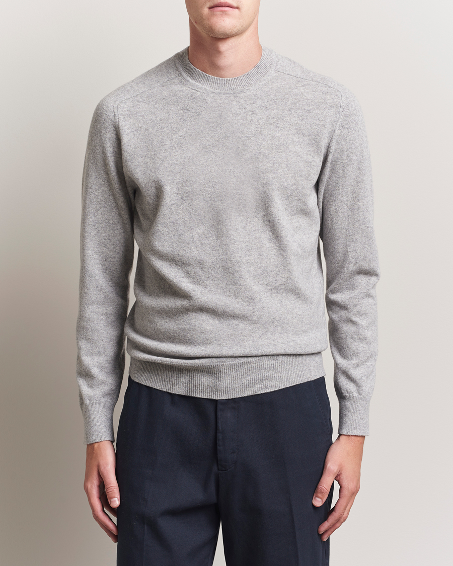 Herr | Tröjor | Altea | Wool/Cashmere Crew Neck Pullover Light Grey