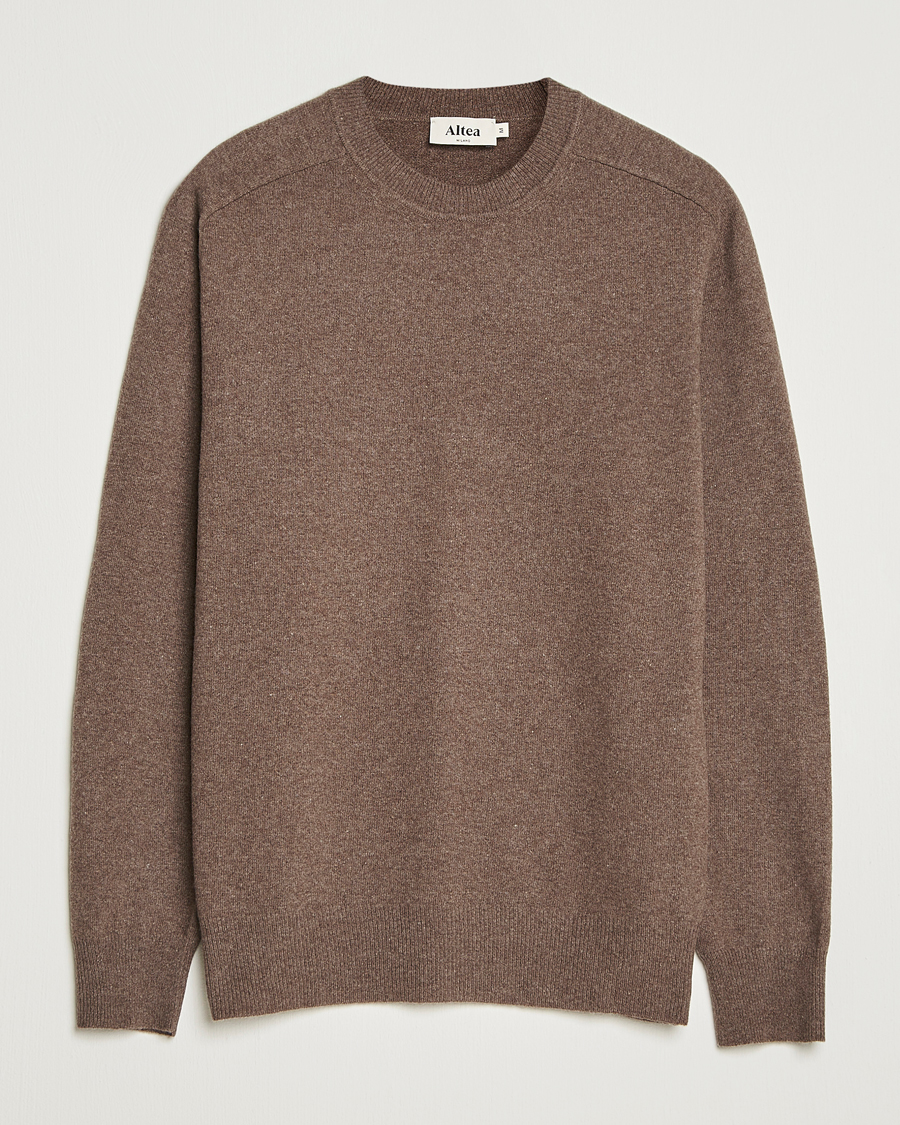Herr | Tröjor | Altea | Wool/Cashmere Crew Neck Pullover Brown