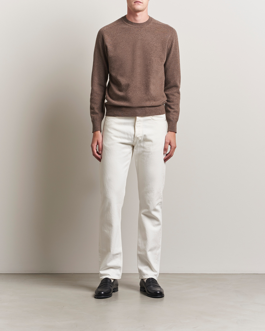 Herr | Tröjor | Altea | Wool/Cashmere Crew Neck Pullover Brown