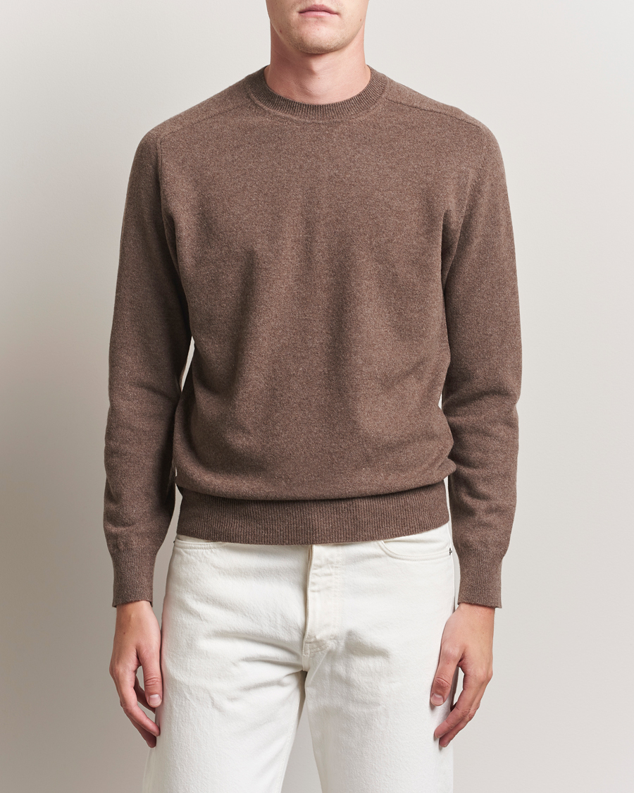 Herr | Tröjor | Altea | Wool/Cashmere Crew Neck Pullover Brown