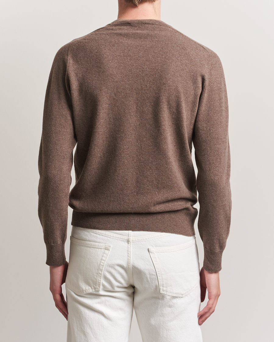 Herr | Tröjor | Altea | Wool/Cashmere Crew Neck Pullover Brown