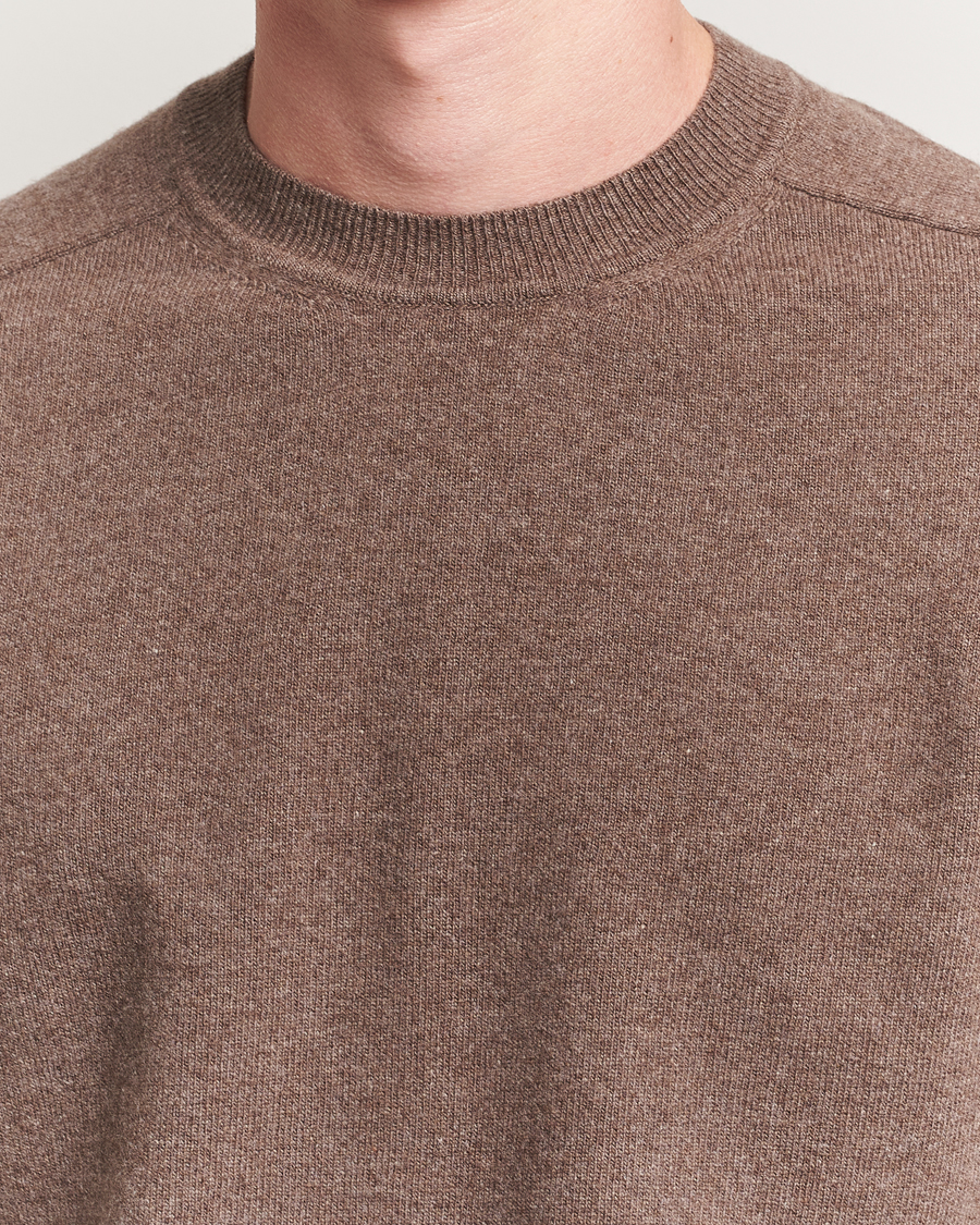Herr | Tröjor | Altea | Wool/Cashmere Crew Neck Pullover Brown