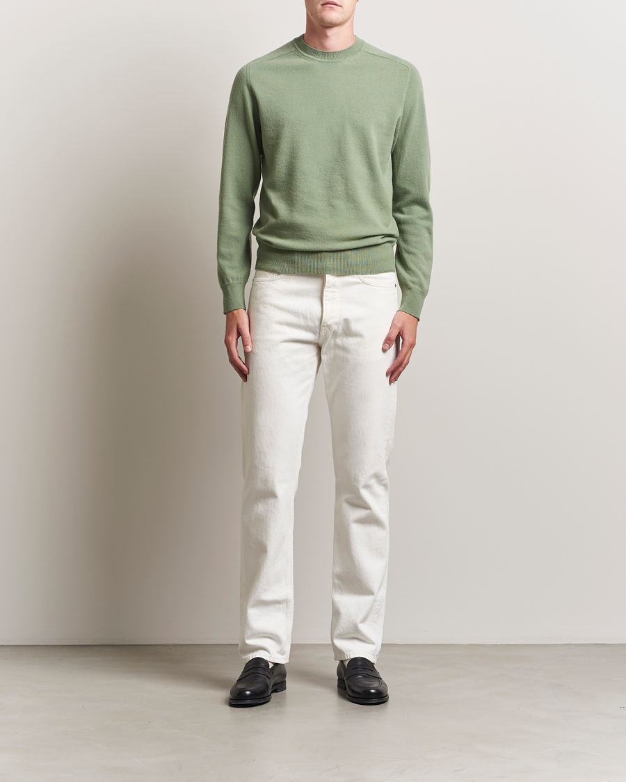 Herr | Tröjor | Altea | Wool/Cashmere Crew Neck Pullover Green