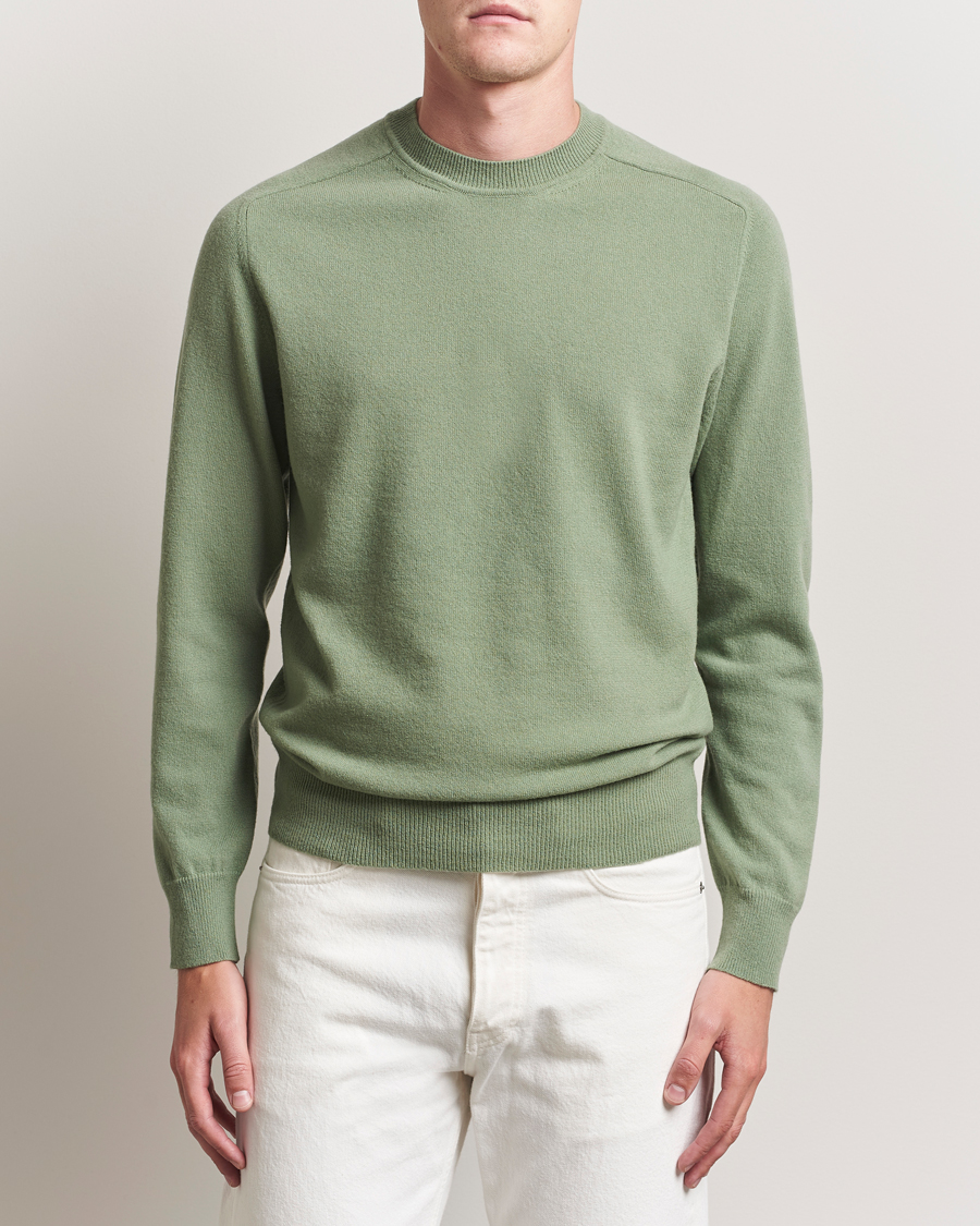 Herr | Tröjor | Altea | Wool/Cashmere Crew Neck Pullover Green