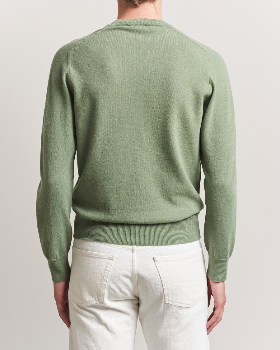 Herr | Tröjor | Altea | Wool/Cashmere Crew Neck Pullover Green