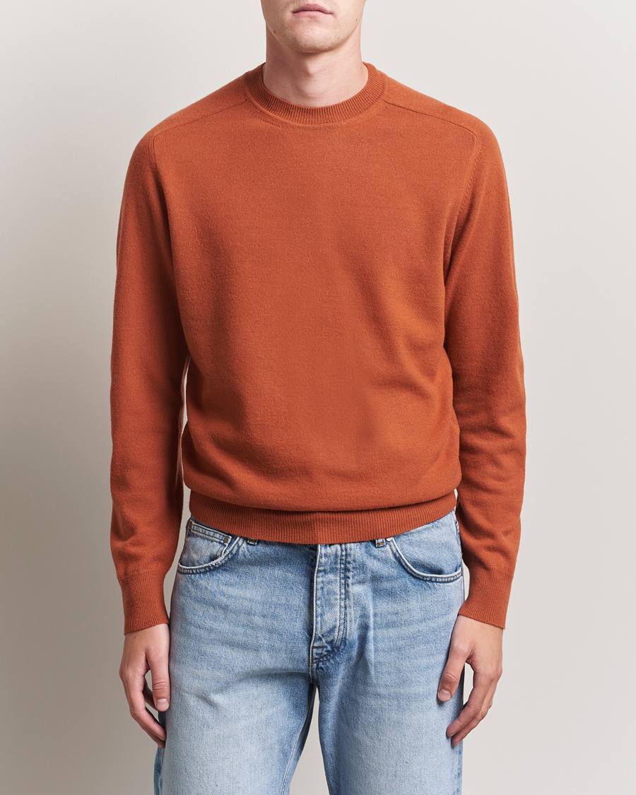 Herr | Tröjor | Altea | Wool/Cashmere Crew Neck Pullover Orange