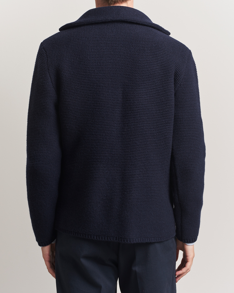 Herr | Tröjor | Altea | Wool Cardigan Jacket Navy