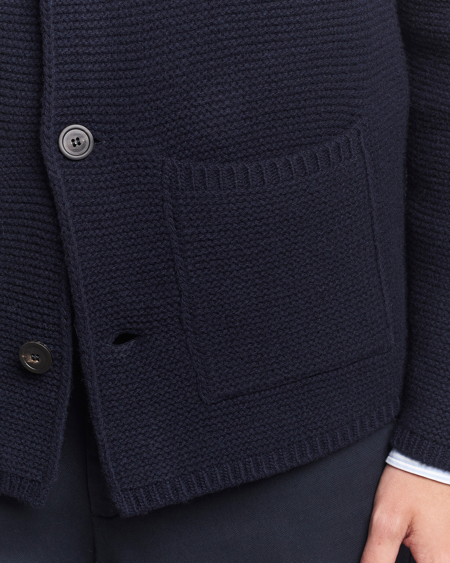 Herr | Tröjor | Altea | Wool Cardigan Jacket Navy