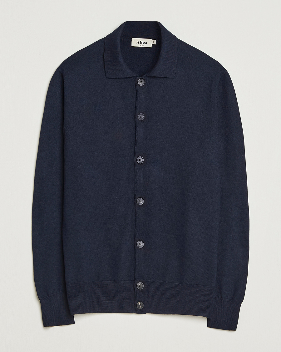 Herr | Tröjor | Altea | Merino Wool Cardigan Navy