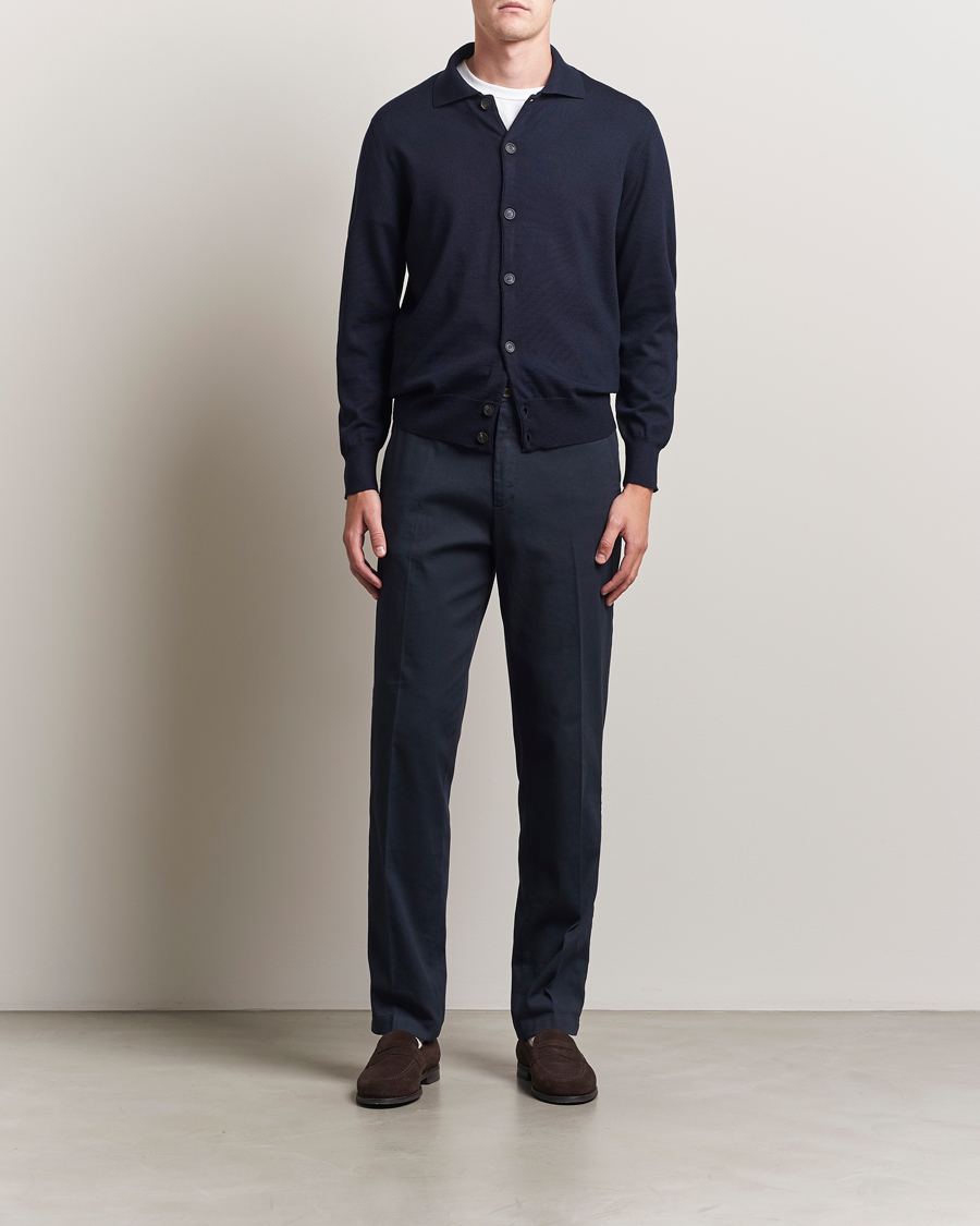 Herr | Tröjor | Altea | Merino Wool Cardigan Navy