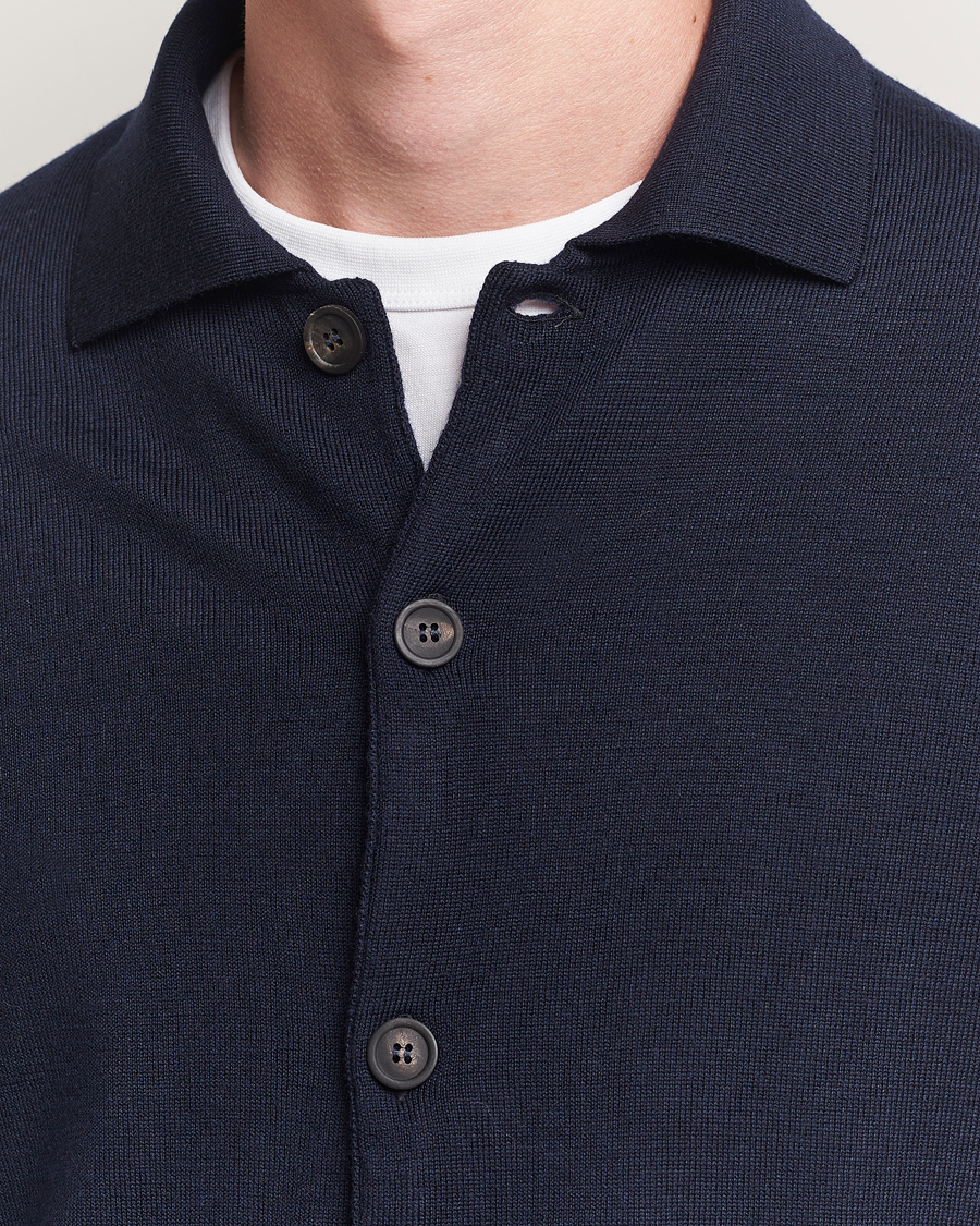 Herr | Tröjor | Altea | Merino Wool Cardigan Navy