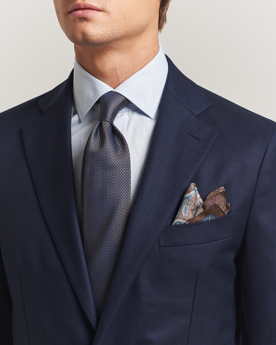 Herr | Slipsar | Amanda Christensen | Box Set Silk 8 cm Tie And Pocket Square Brown