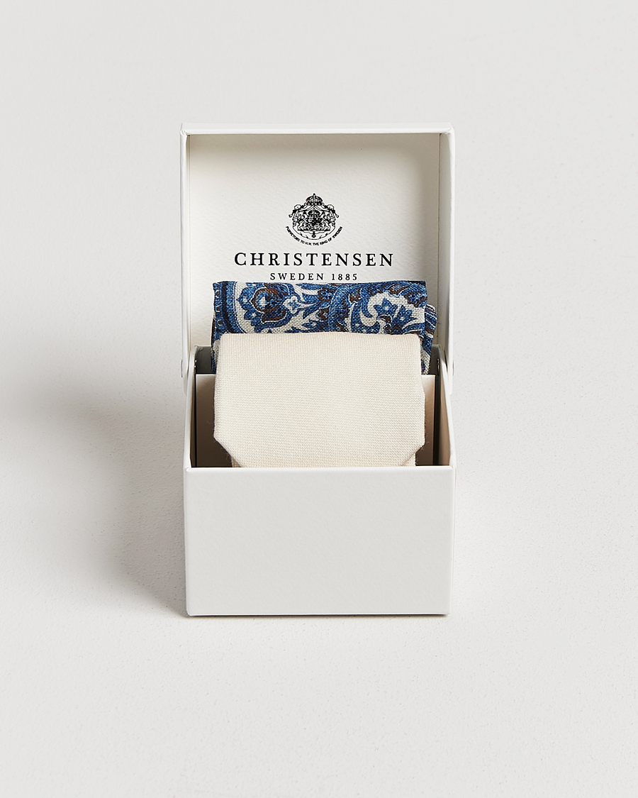 Herr | Slipsar | Amanda Christensen | Box Set Wool 8 cm Tie And Pocket Square Beige
