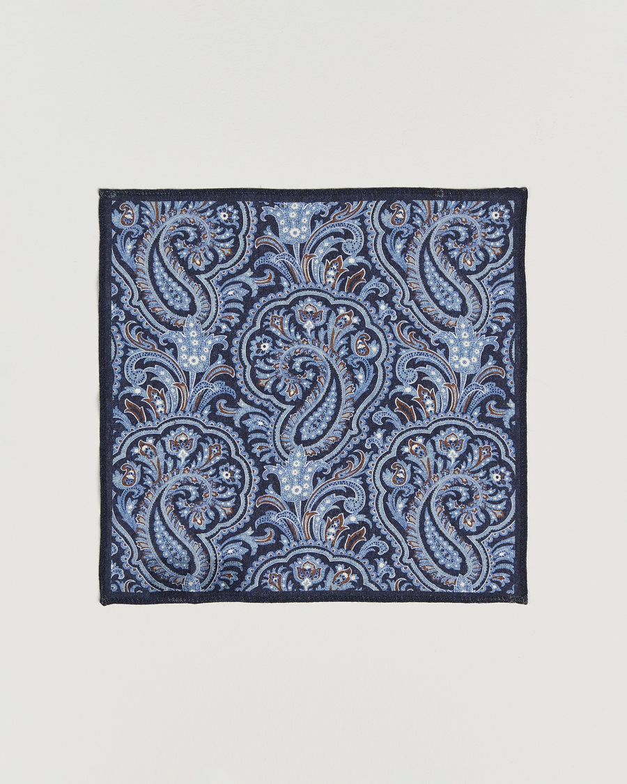 Herr | Slipsar | Amanda Christensen | Box Set Wool 8 cm Tie And Pocket Square Navy
