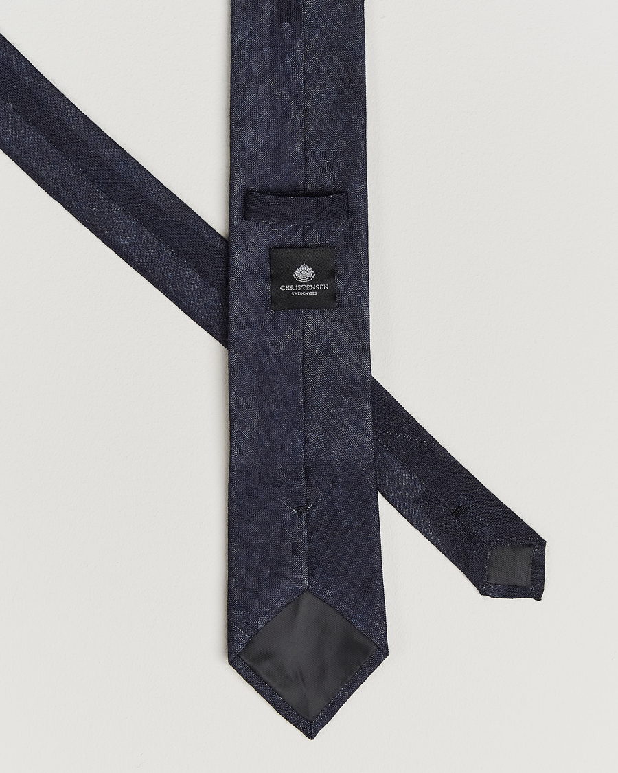Herr | Slipsar | Amanda Christensen | Box Set Wool 8 cm Tie And Pocket Square Navy
