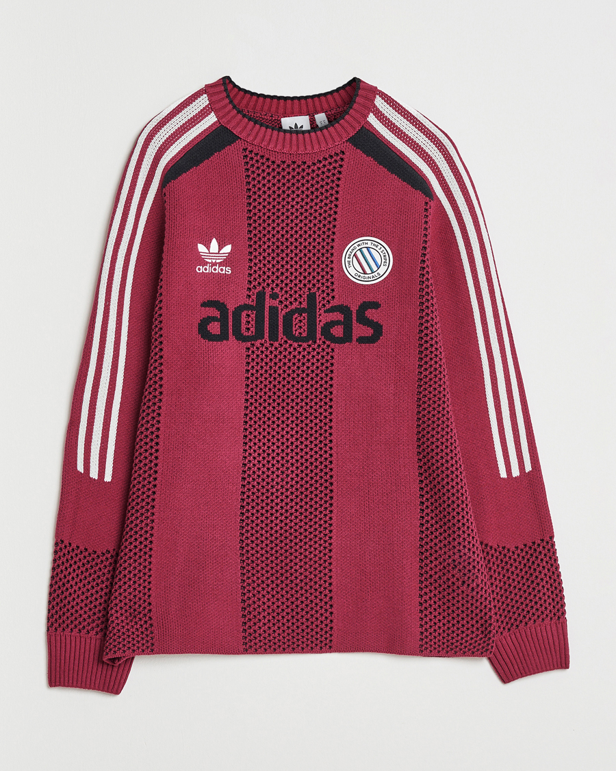 Herr | Tröjor | adidas Originals | Knitted Football Sweater Legacy Burgundy