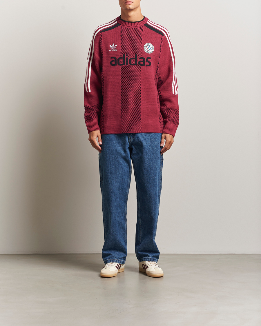 Herr | Tröjor | adidas Originals | Knitted Football Sweater Legacy Burgundy