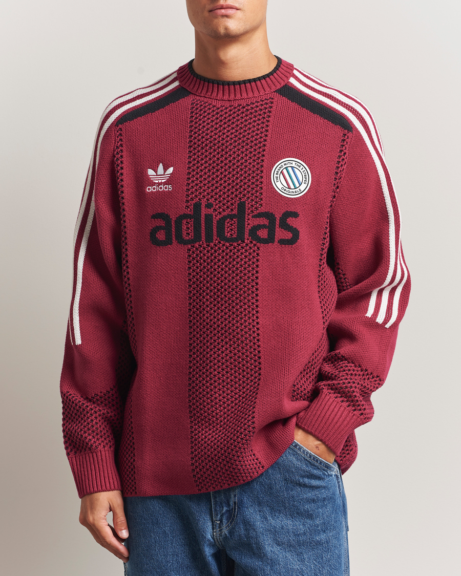 Herr | Tröjor | adidas Originals | Knitted Football Sweater Legacy Burgundy