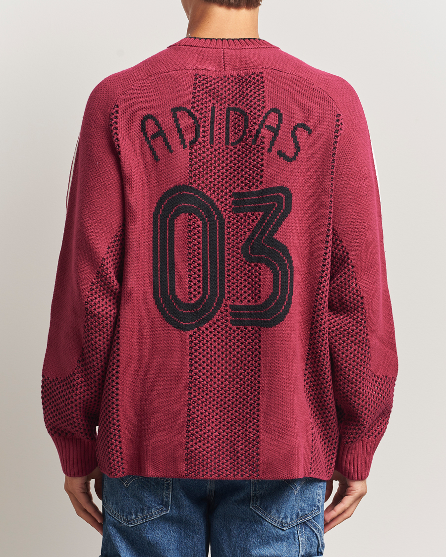 Herr | Tröjor | adidas Originals | Knitted Football Sweater Legacy Burgundy