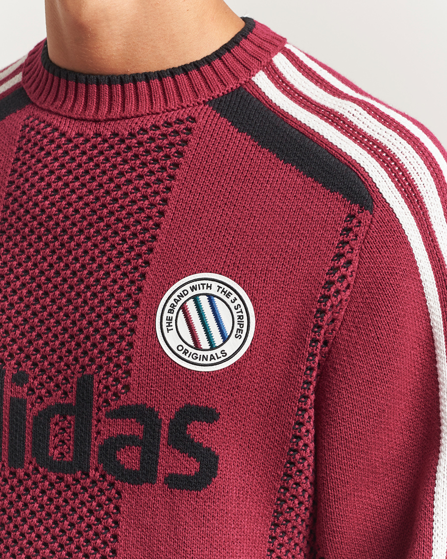 Herr | Tröjor | adidas Originals | Knitted Football Sweater Legacy Burgundy