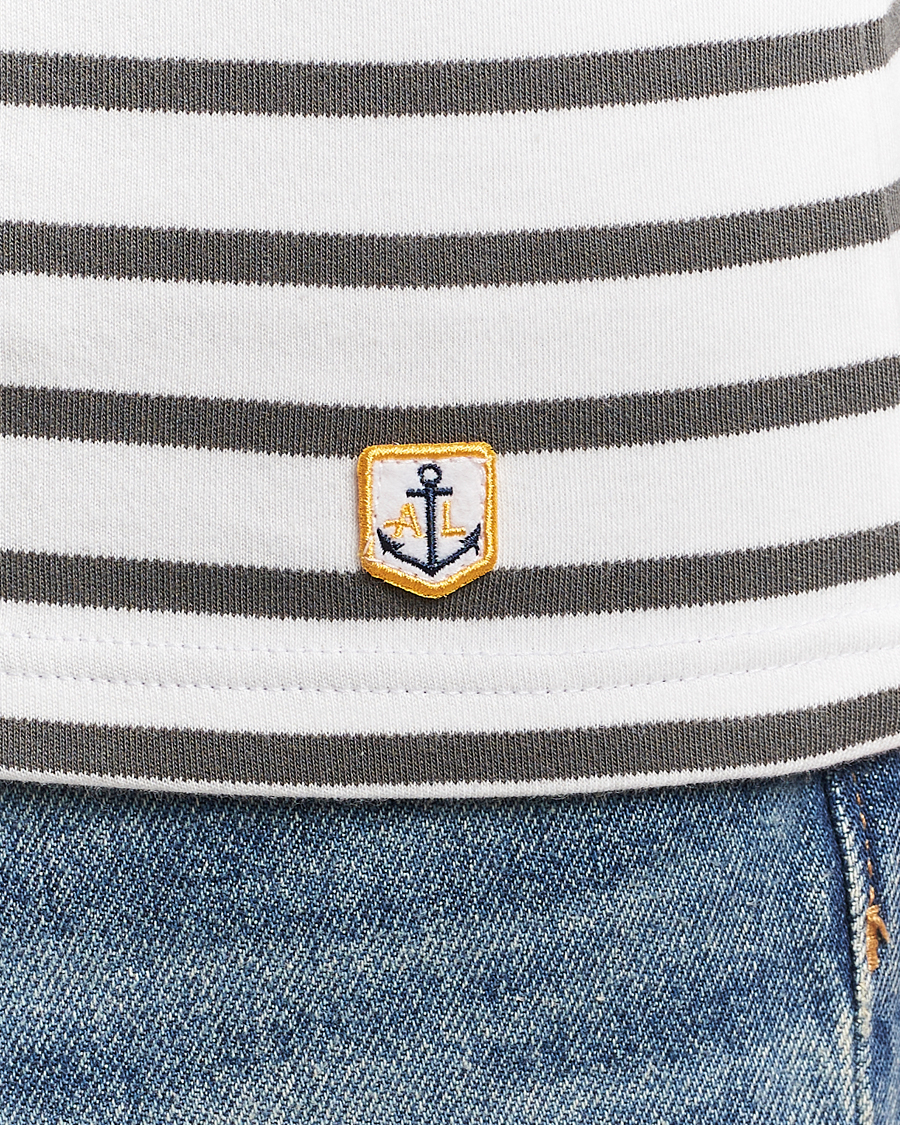 Herr | T-Shirts | Armor-lux | Houat Héritage Stripe Long Sleeve T-Shirt Milk/Chiméra