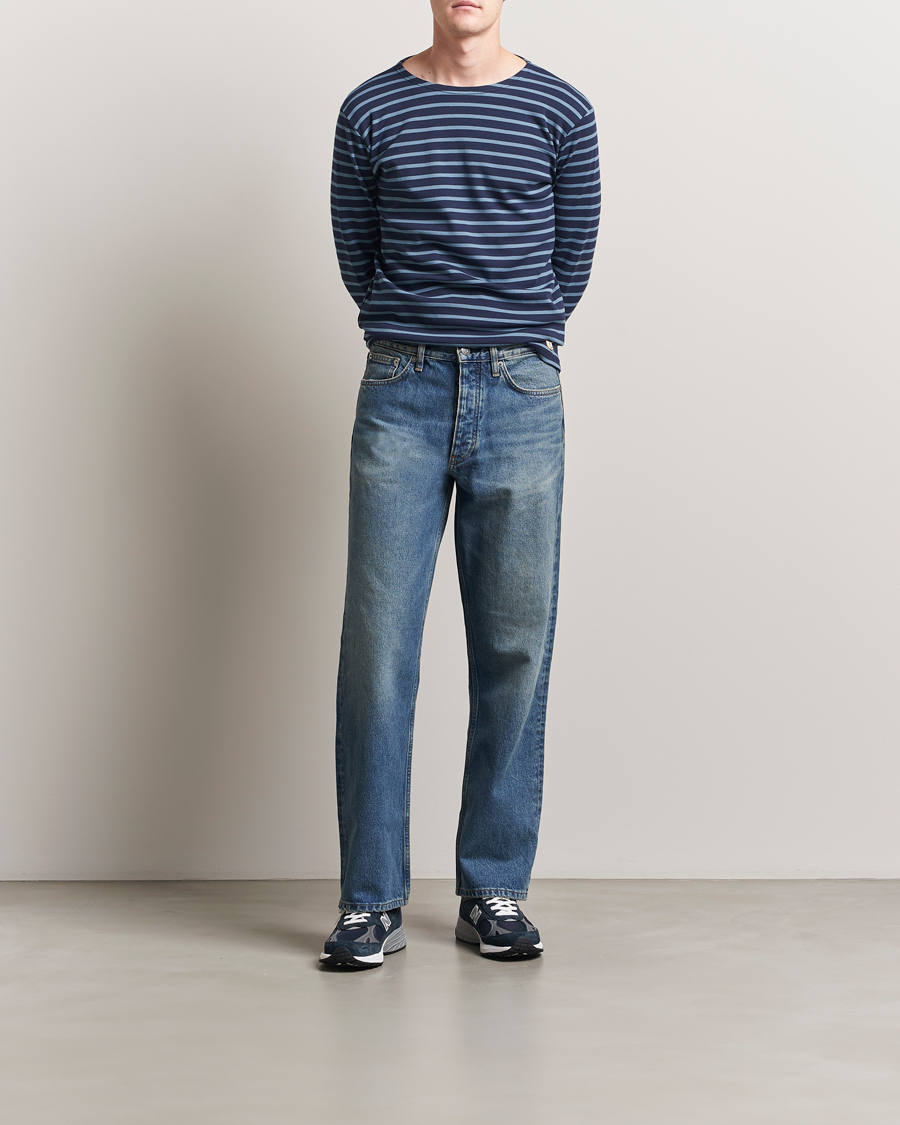 Herr | T-Shirts | Armor-lux | Houat Héritage Stripe Long Sleeve T-Shirt Deep Marine/Bluefin
