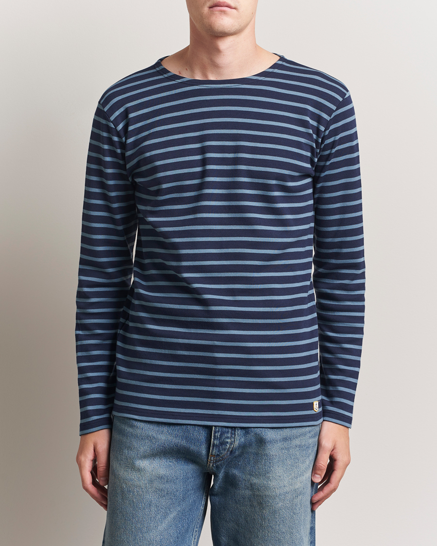 Herr | T-Shirts | Armor-lux | Houat Héritage Stripe Long Sleeve T-Shirt Deep Marine/Bluefin