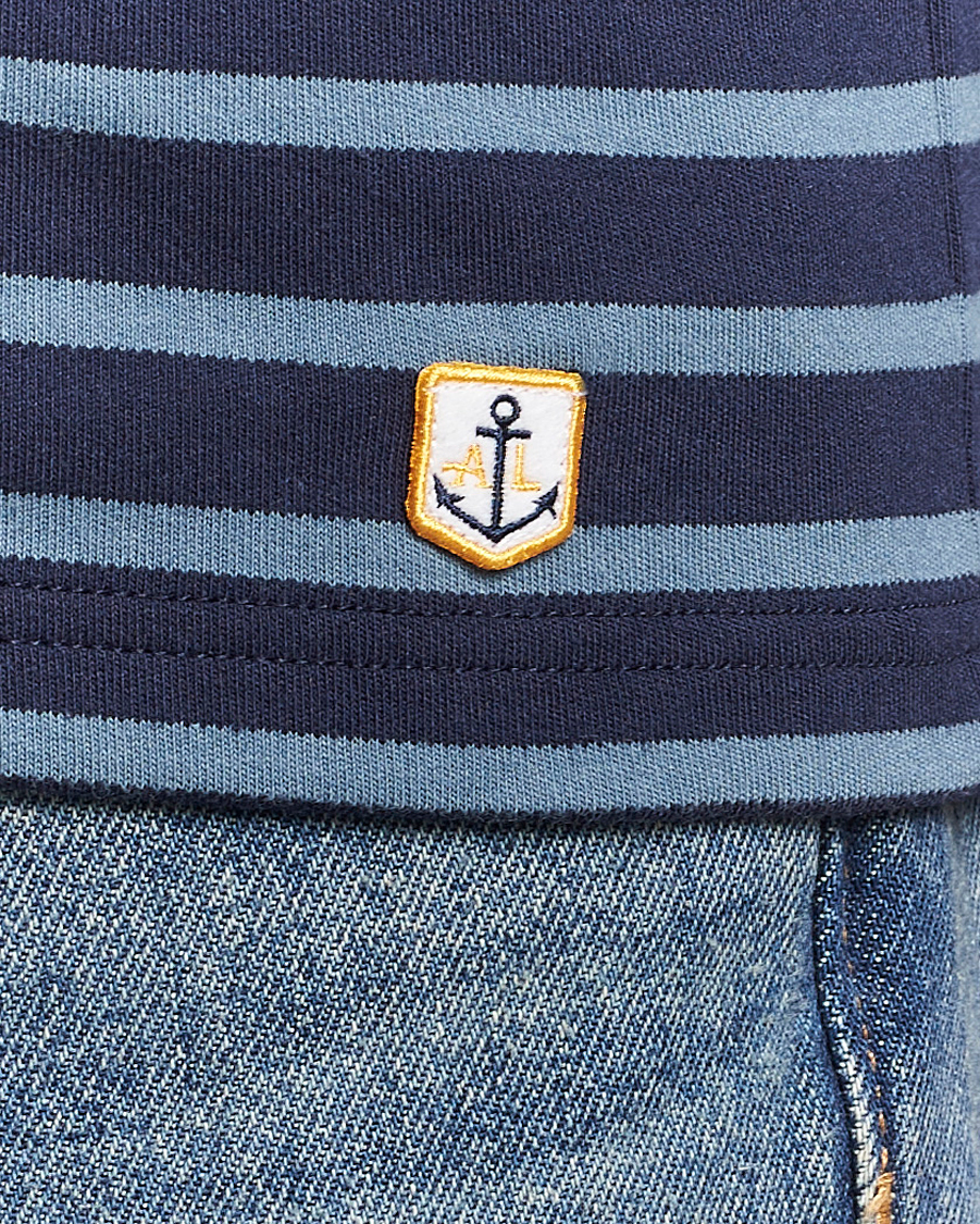 Herr | T-Shirts | Armor-lux | Houat Héritage Stripe Long Sleeve T-Shirt Deep Marine/Bluefin