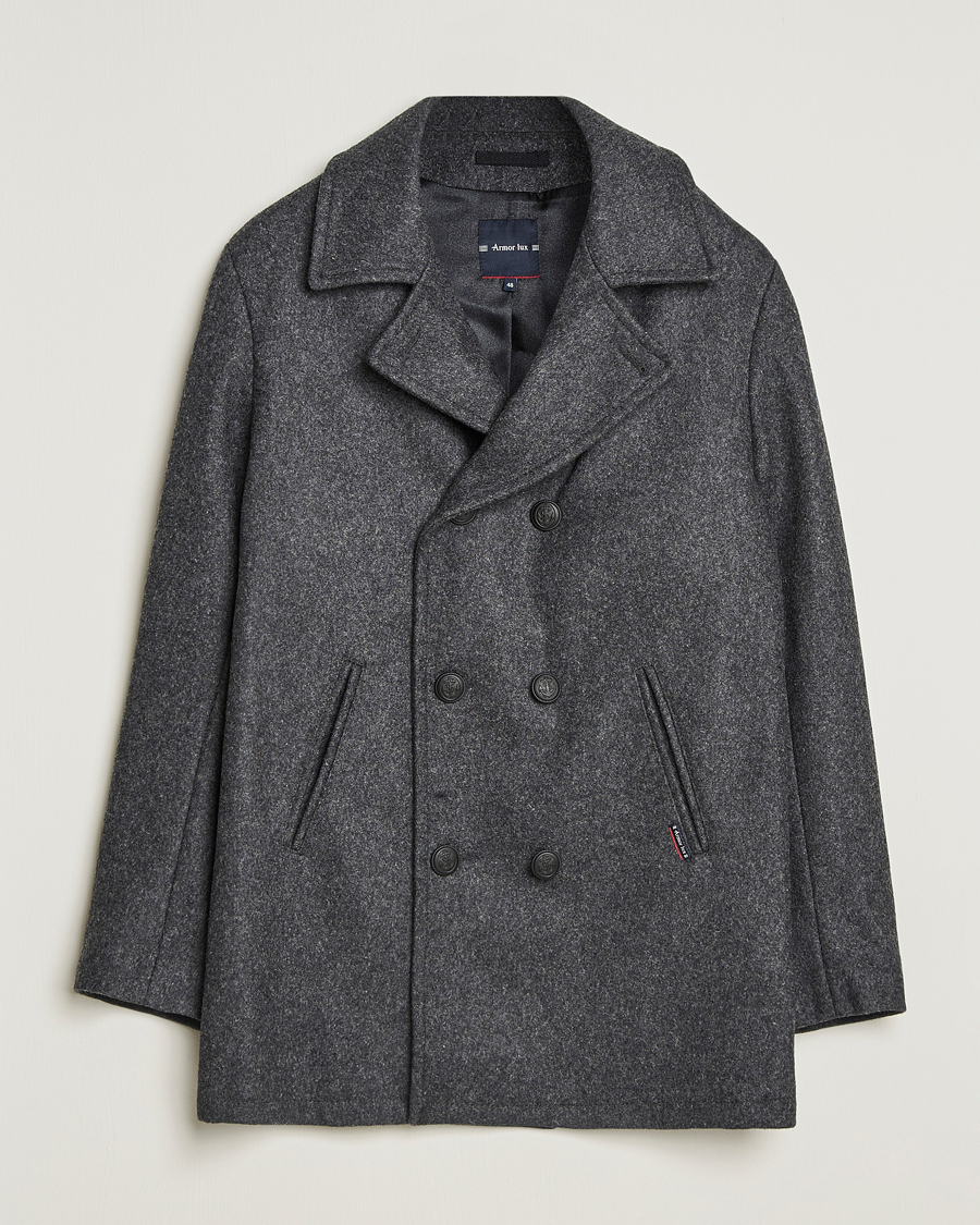 Herr | Jackor | Armor-lux | Kermor Wool Peacoat Grey Melange
