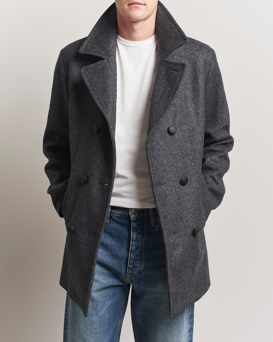 Herr | Jackor | Armor-lux | Kermor Wool Peacoat Grey Melange