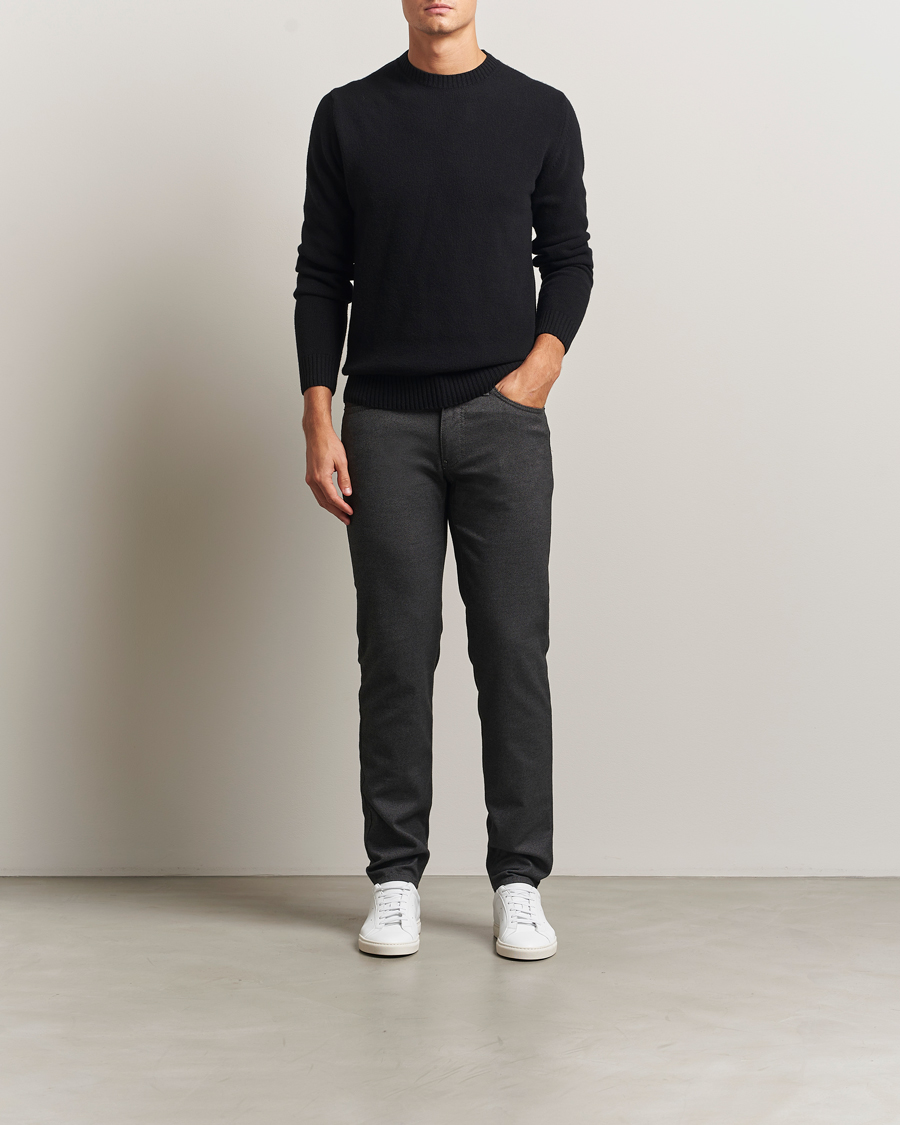 Herr | Byxor | Brax | Cadiz Woo.Look 5-Pocket Pants Elephant Grey