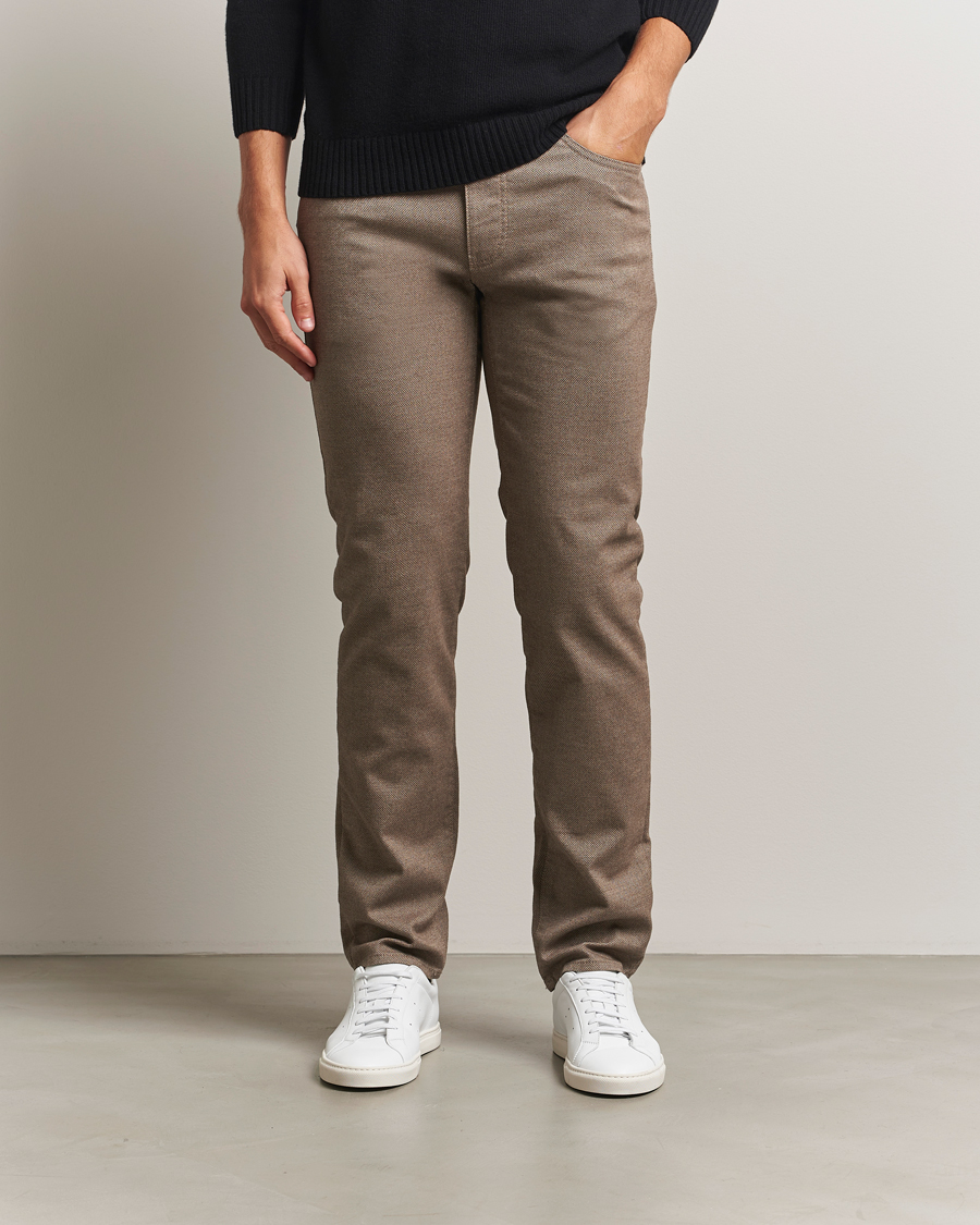 Herr | Byxor | Brax | Cadiz Woo.Look 5-Pocket Pants Camel