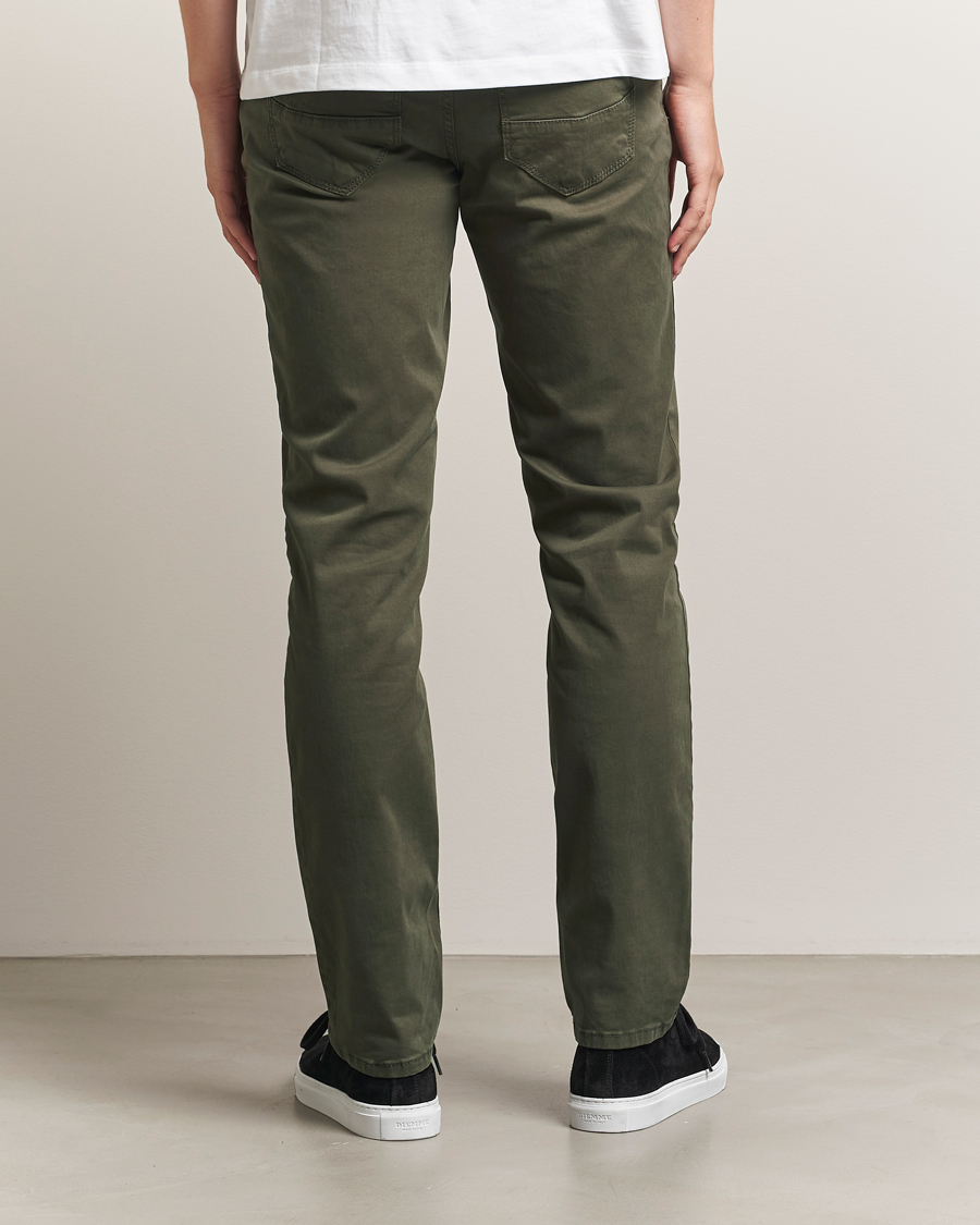 Herr | Byxor | Brax | Cadiz Cotton Satin 5-Pocket Pants Olive