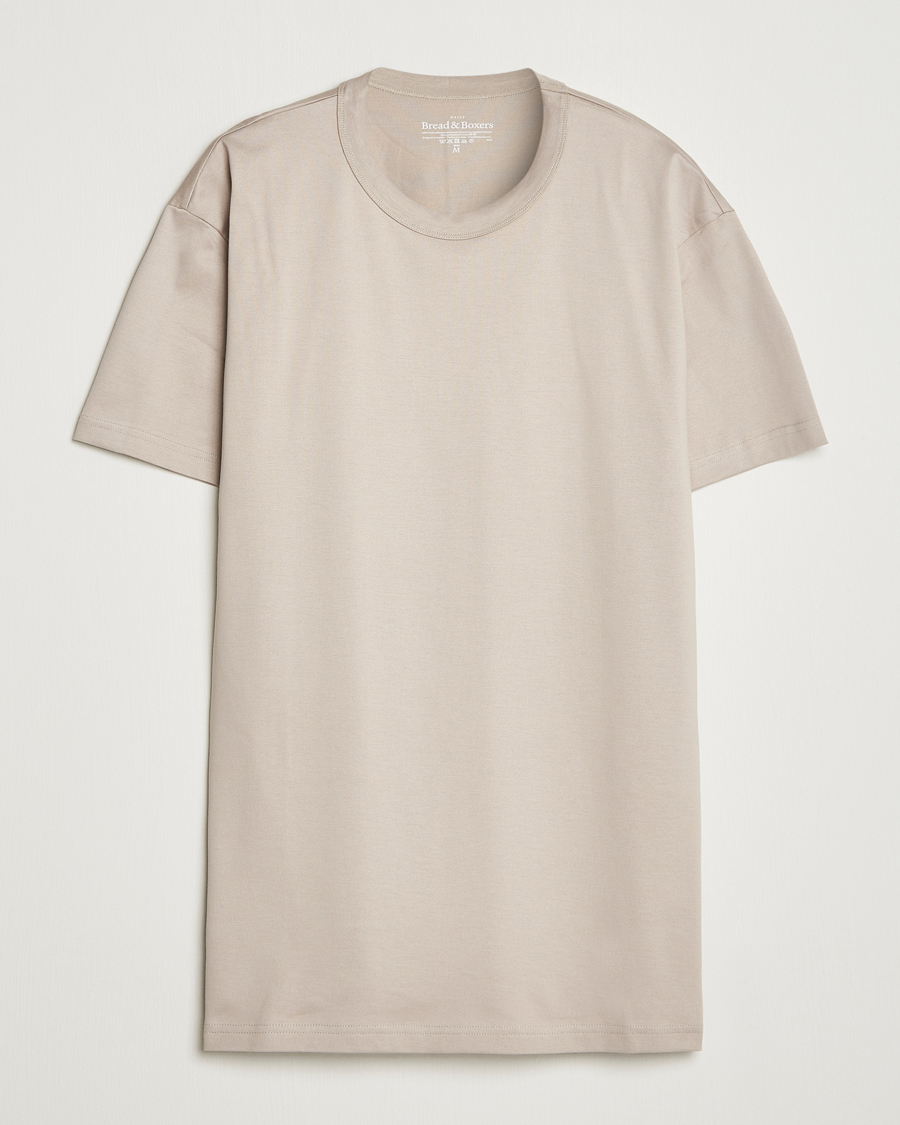 Herr | T-Shirts | Bread & Boxers | Pima Cotton Crew Neck T-Shirt Greige