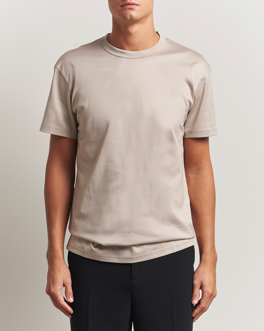 Herr | T-Shirts | Bread & Boxers | Pima Cotton Crew Neck T-Shirt Greige