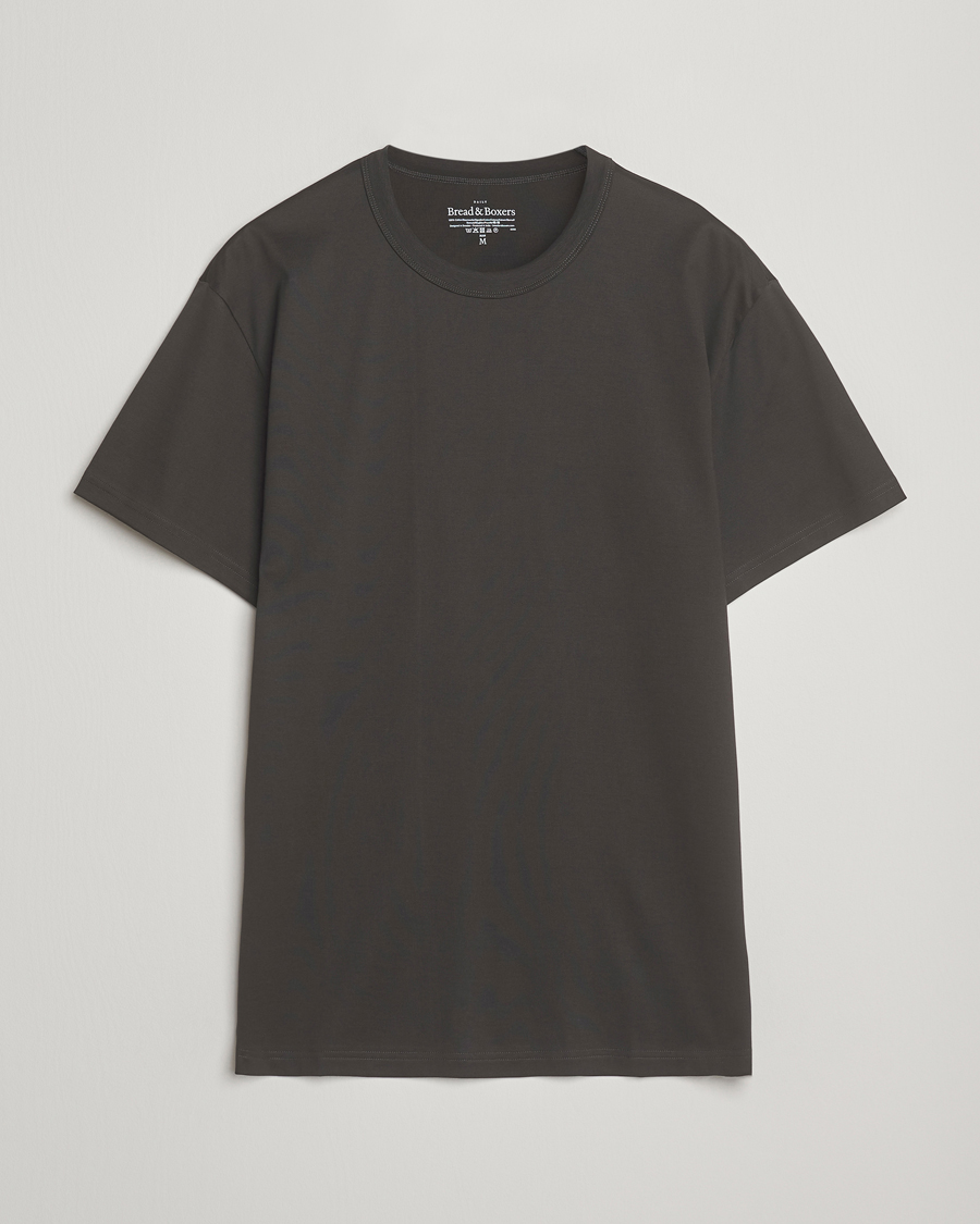 Herr | T-Shirts | Bread & Boxers | Pima Cotton Crew Neck T-Shirt Charcoal