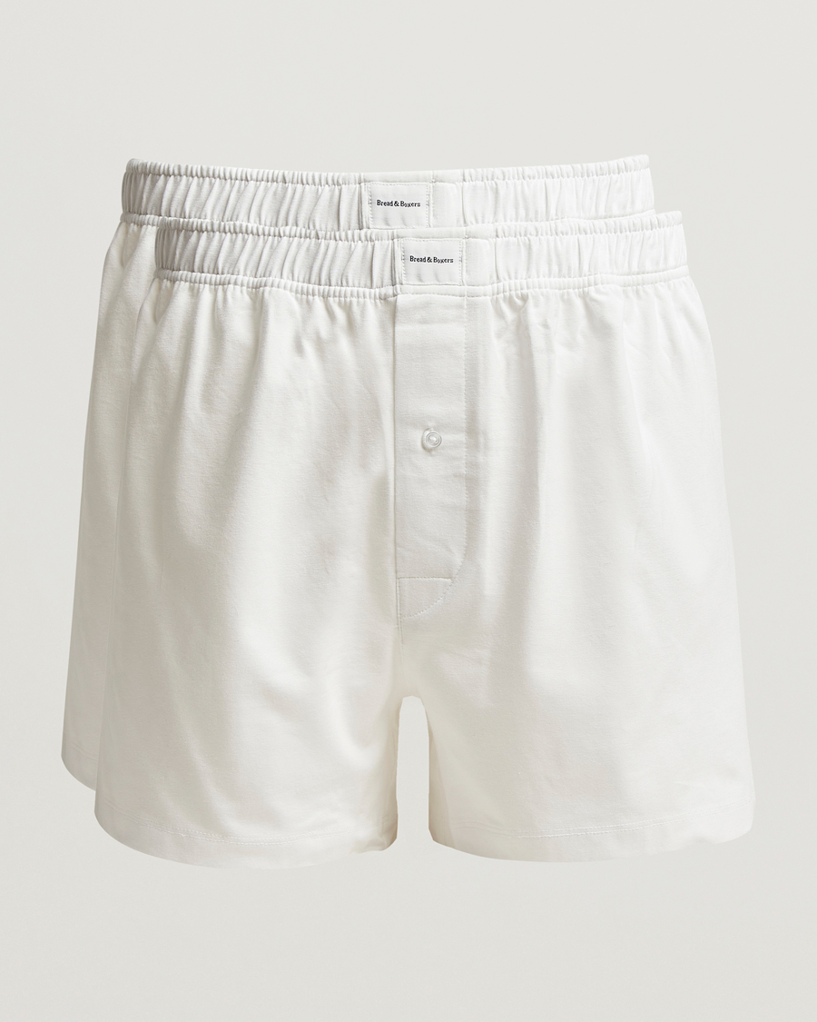 Herr | Underkläder | Bread & Boxers | 2-Pack Jersey Boxer Shorts White