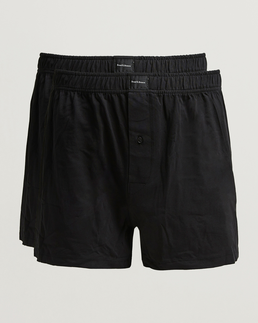Herr | Underkläder | Bread & Boxers | 2-Pack Jersey Boxer Shorts Black
