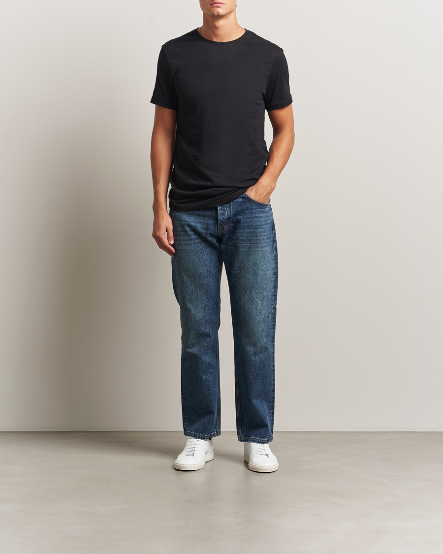 Herr | T-Shirts | Bread & Boxers | 2-Pack Lightweight Cotton T-Shirt Black