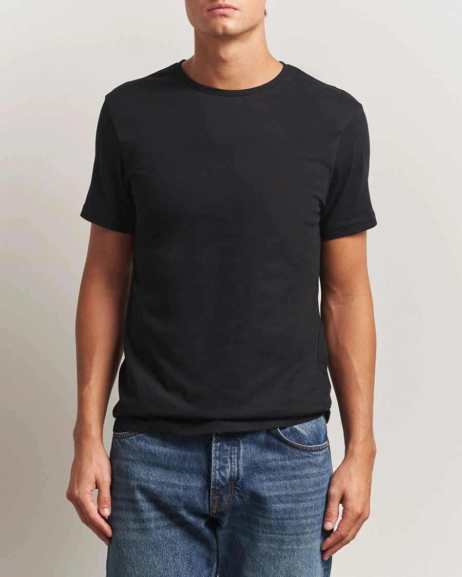 Herr | T-Shirts | Bread & Boxers | 2-Pack Lightweight Cotton T-Shirt Black
