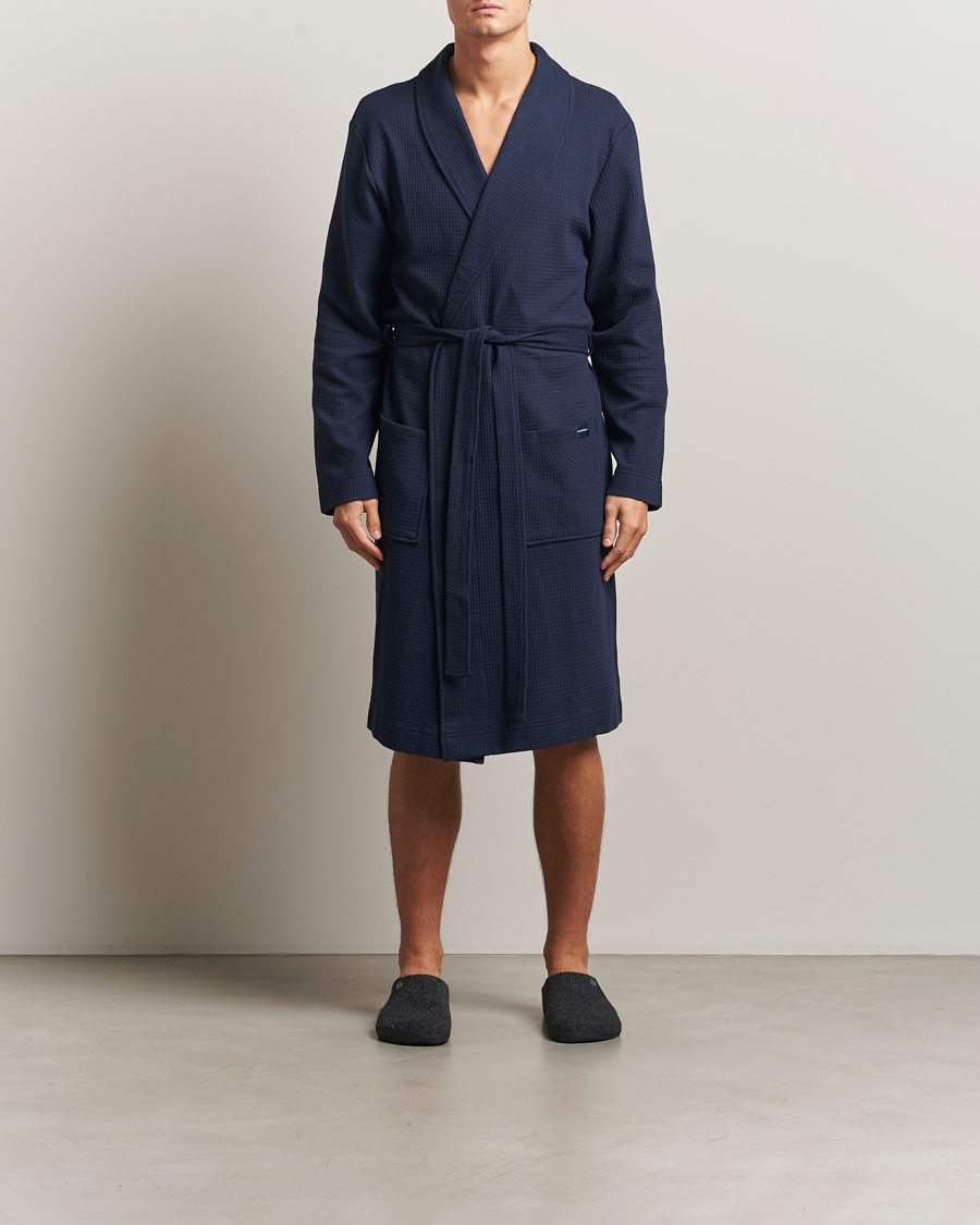 Herr | Pyjamas & Morgonrockar | Bread & Boxers | Waffle Robe Navy Blue